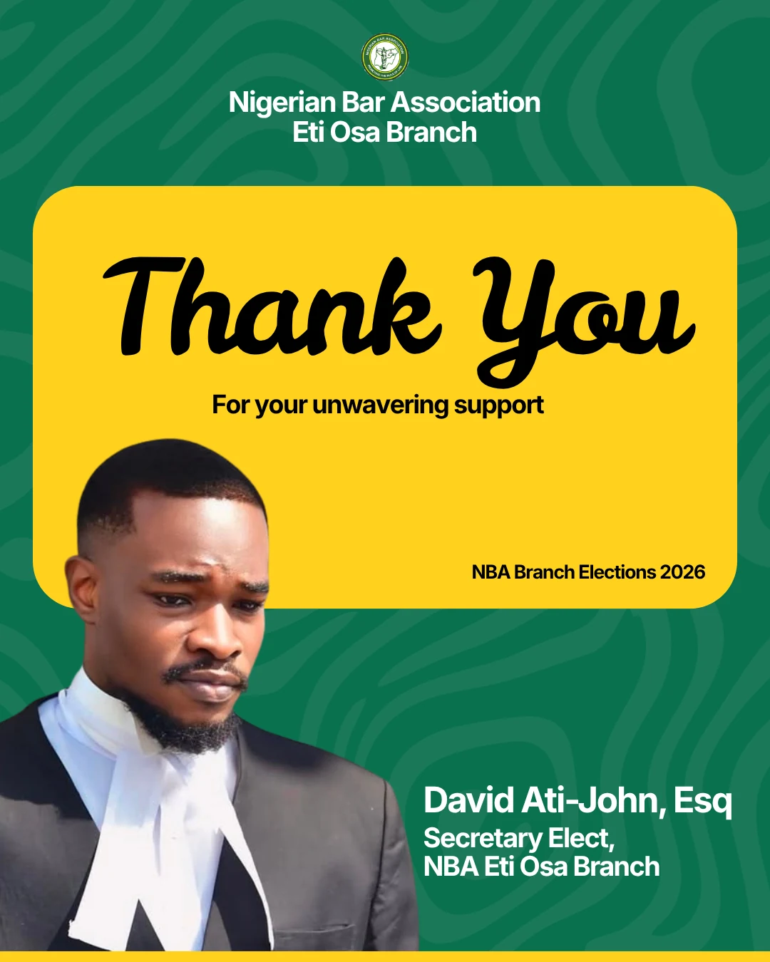 NBA Eti-Osa Law Week Valedictory Appreciation & Thank You