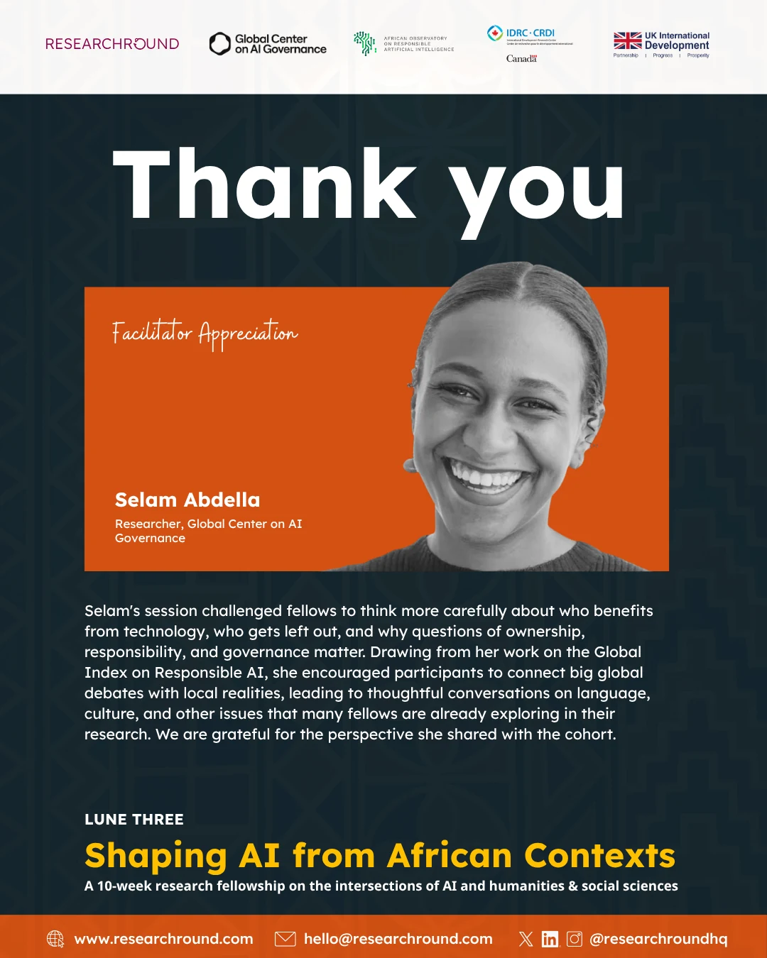 LUNE Three Facilitator Appreciation Template